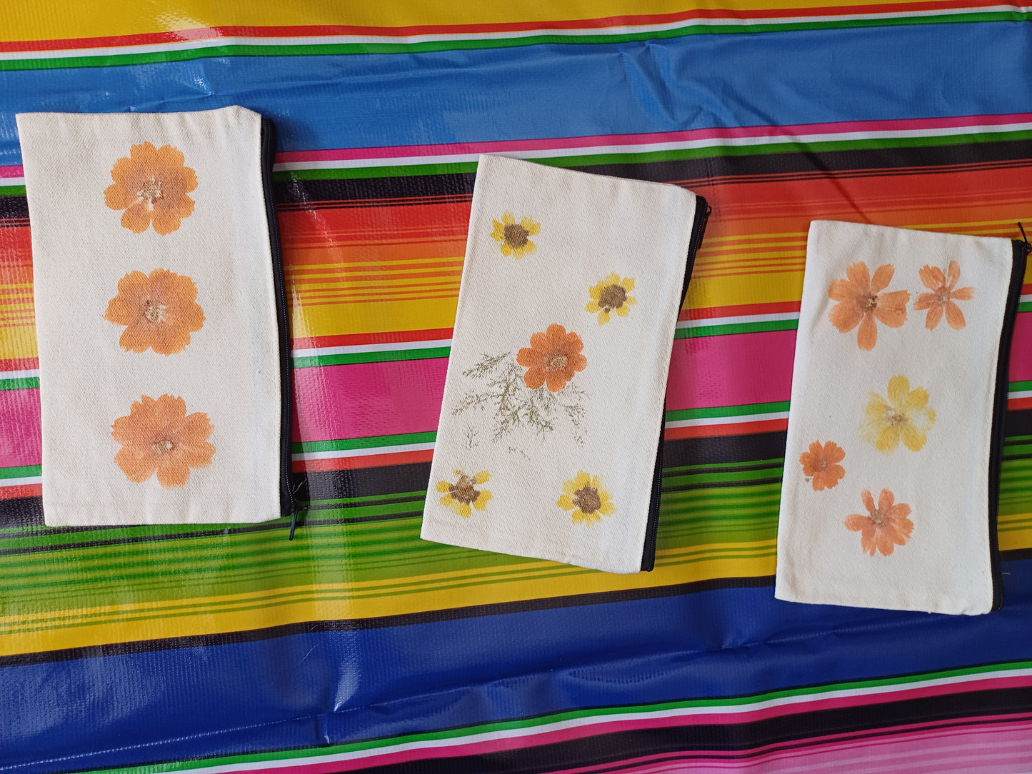 Hammered Flower Canvas Bag