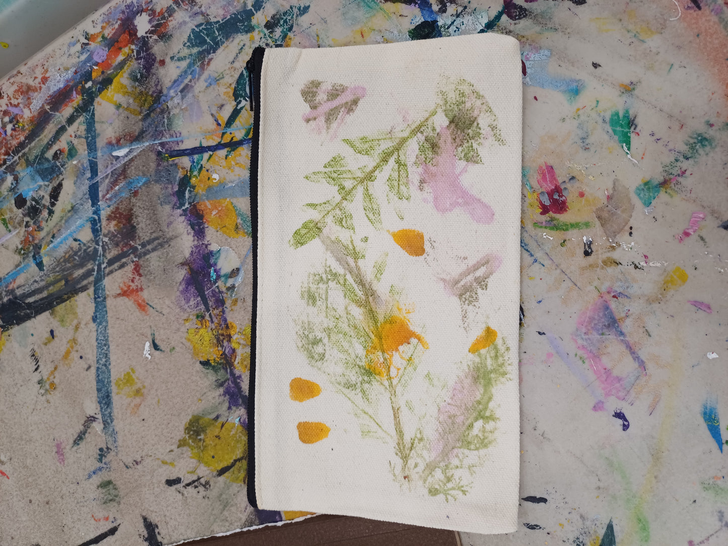 Hammered Flower Canvas Bag